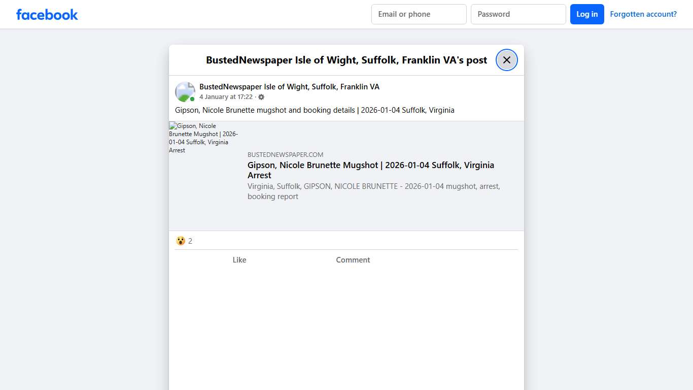 Gipso... - BustedNewspaper Isle of Wight, Suffolk, Franklin VA Facebook