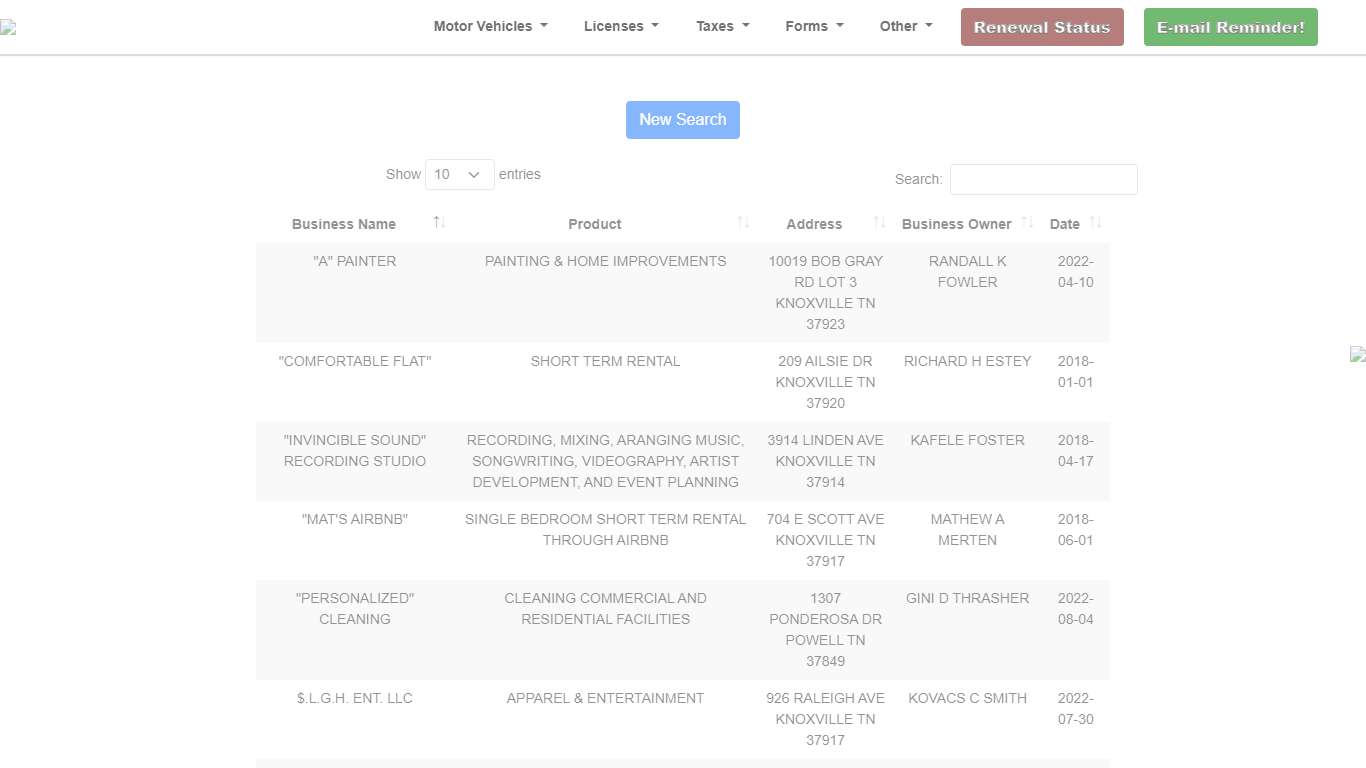 Tennessee County Clerk